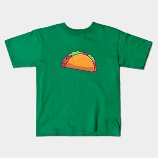 Taco Cartoon Illustration Kids T-Shirt